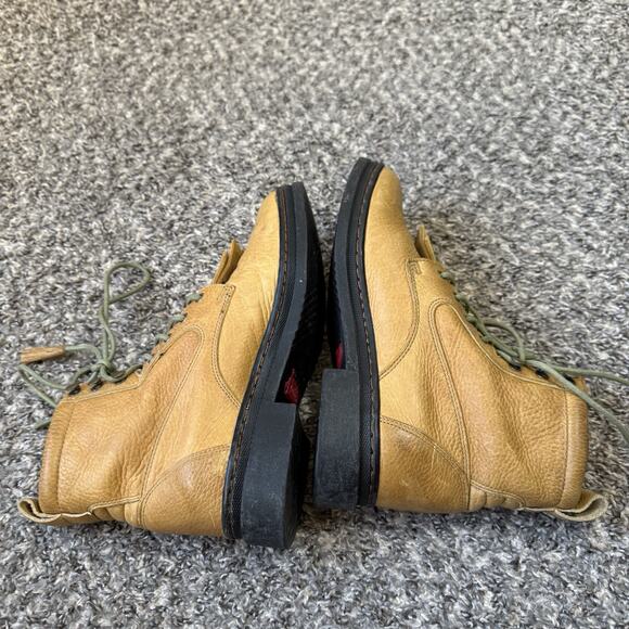 Vintage Justin Roper Tan Brown Leather Lace Up Boots 7.5 B Kiltie Boho Y2K 90s - Picture 3 of 8